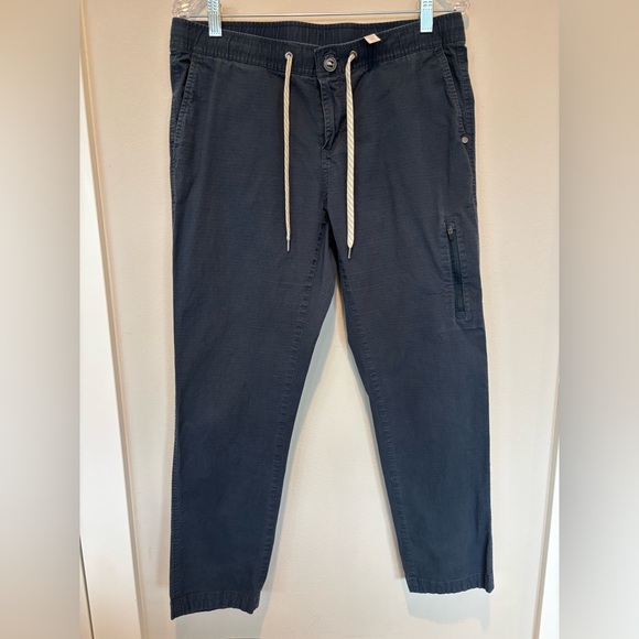 Vuori Pants - Vuori Navy Drawstring Ripstop Pants with Zip Pocket